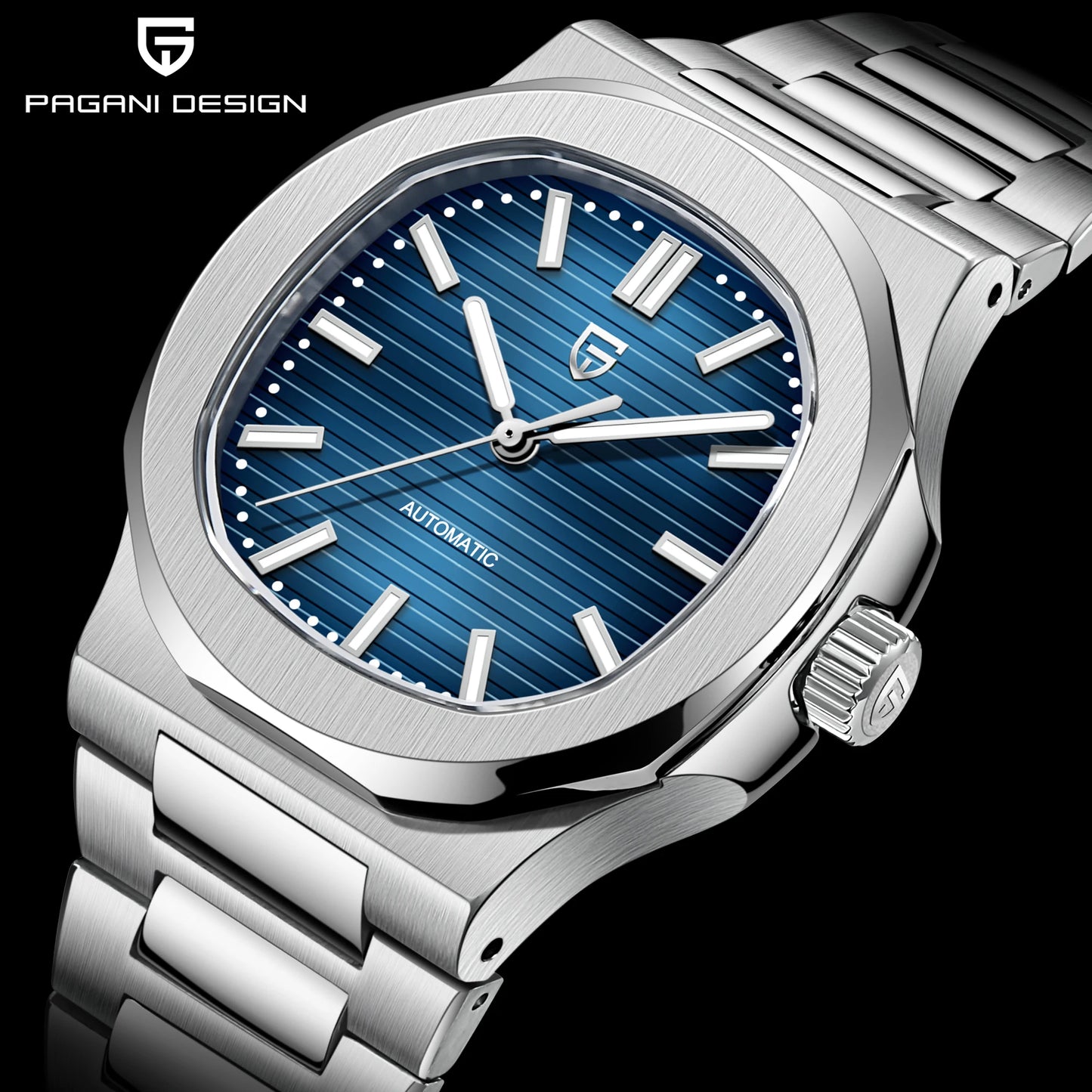 PAGANI DESIGN men's 1728 luxury Retro Mechanical Watch Men's Gift box stainless steel Sapphire glass 100m waterproof Men's Watch