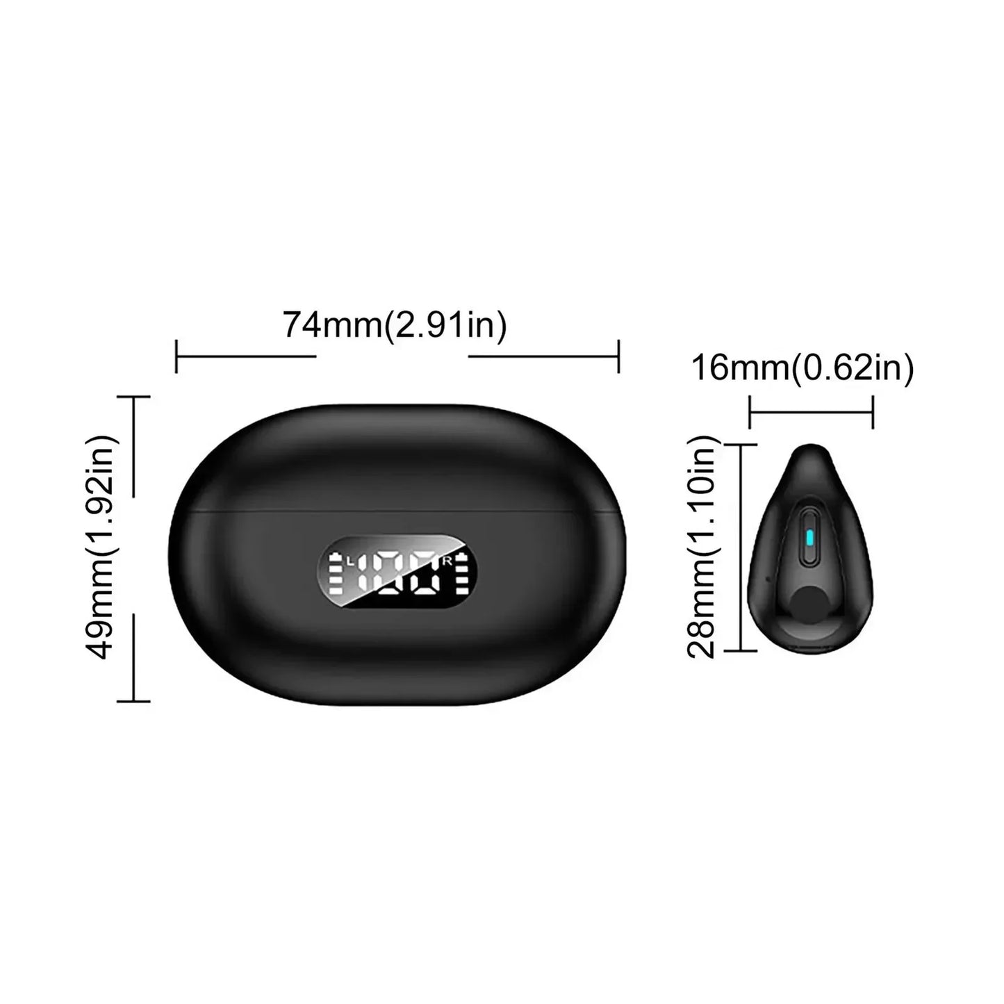 NEW TWS Wireless Headphones Bluetooth 5.3 Bone Conduction Earphones Earclip Design Touch Control Led Earbuds Sports Headsets