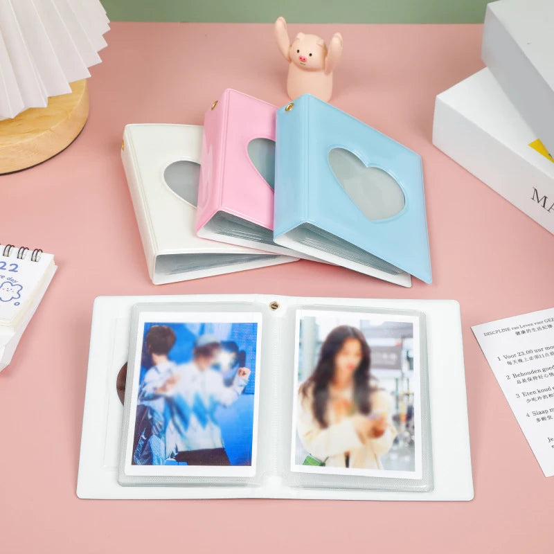 A5 Kpop Photocard Holder Binding Photo Cards Holder in Polaroid Album Book 3 Inches Heart Photo Card School Stationery Binder