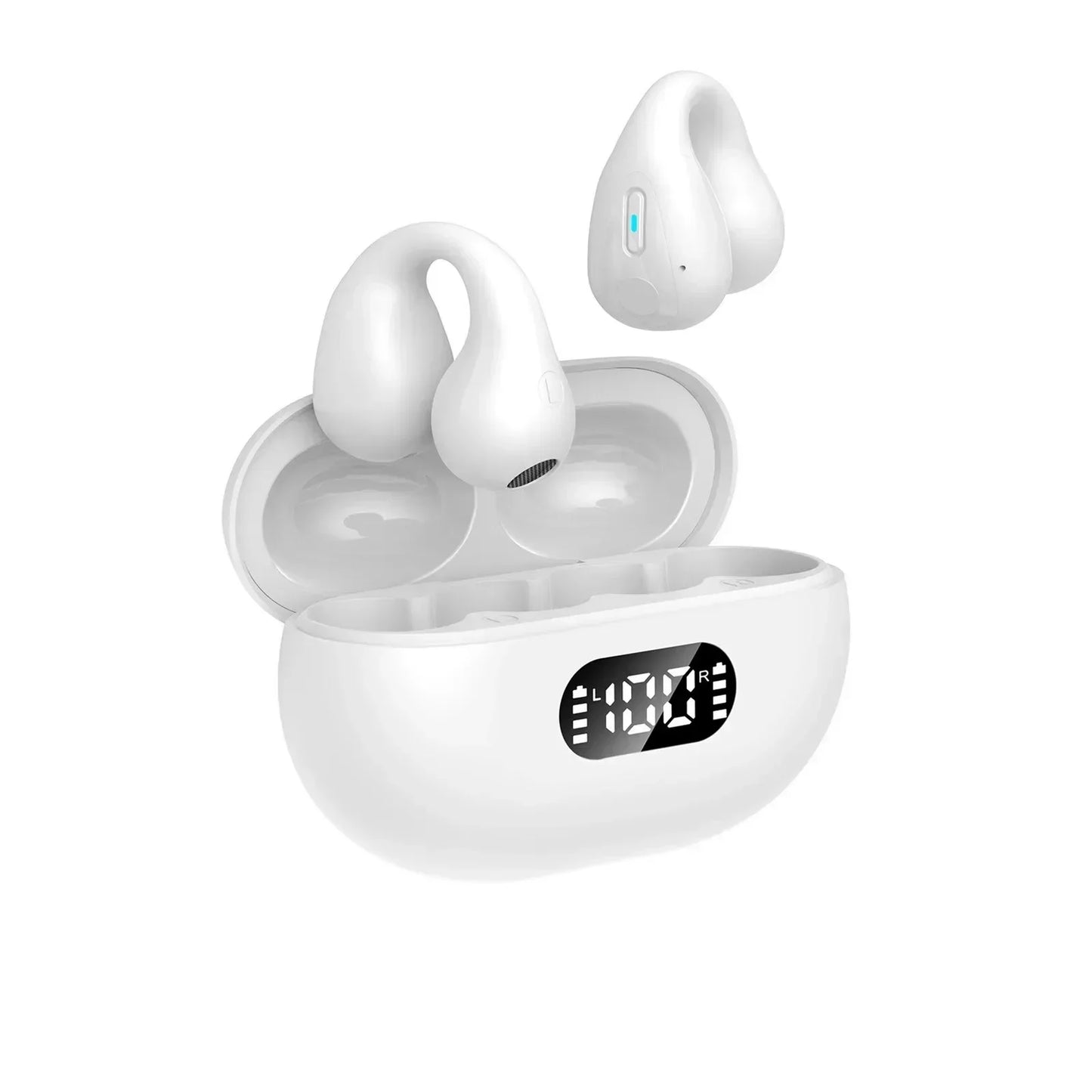 NEW TWS Wireless Headphones Bluetooth 5.3 Bone Conduction Earphones Earclip Design Touch Control Led Earbuds Sports Headsets