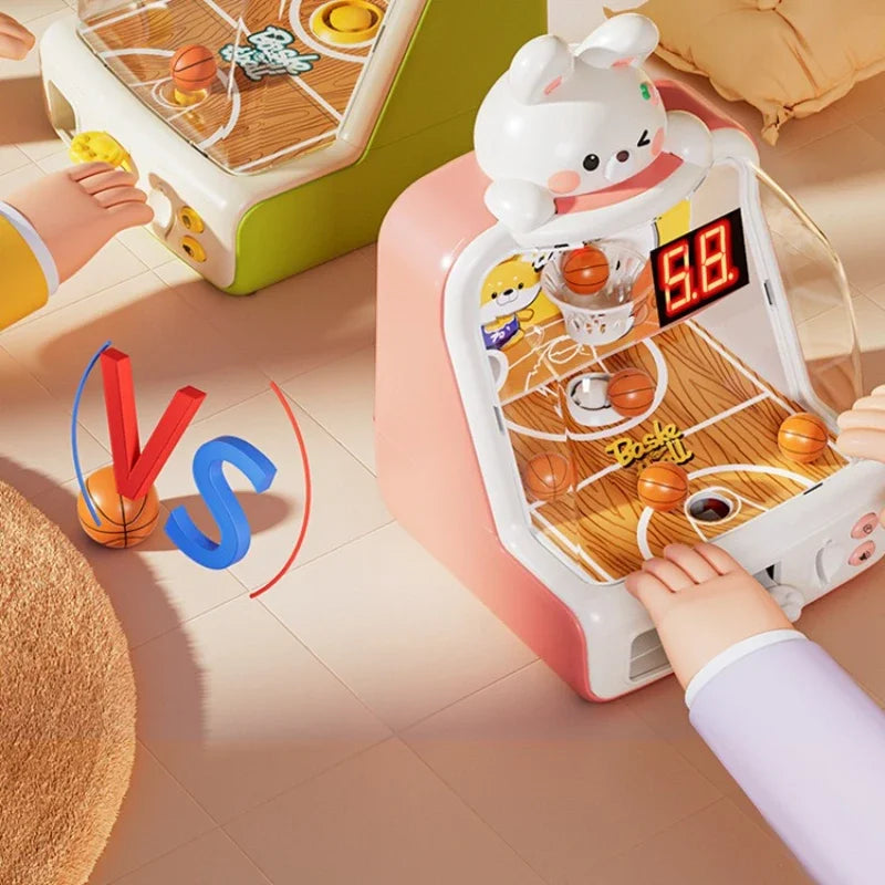 Children Ball Basketball Machine Toys Coin Operated Play Shooting Pinball Game Machine Kids Desktop Interactive Christmas Toy