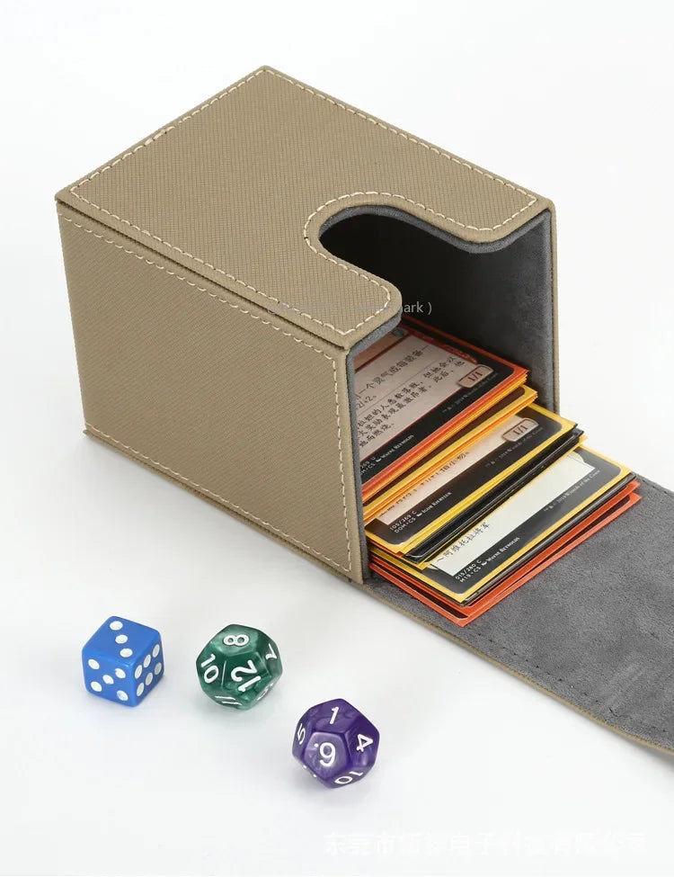 Trading Card Storage Box for 100+Single Sleeved Cards with 2 Dividers Commander Deck Box Compatible with Mtg Card Case