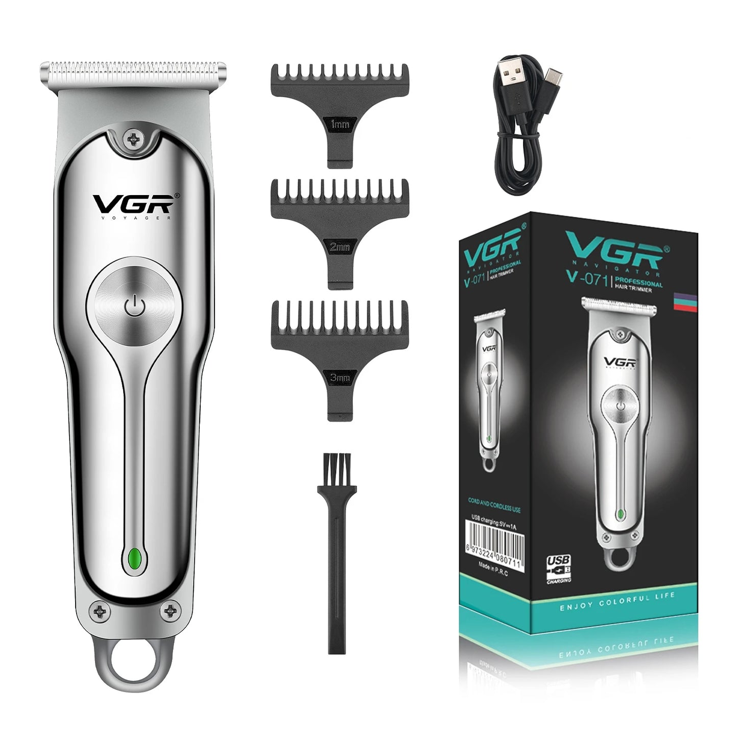 VGR Hair Trimmer Professional Hair Clipper Wireless Hair Cutting Machine Electric Zero Cutting Machine Trimmer for Men V-071