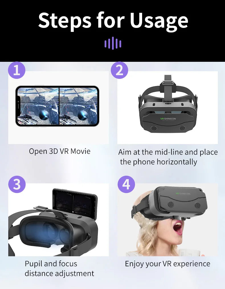3D Virtual Reality VR Glasses For Phone Mobile Smartphones 7 Inch Headset Helmet Game Wirth Real Viar Goggles Cell Device Lenses