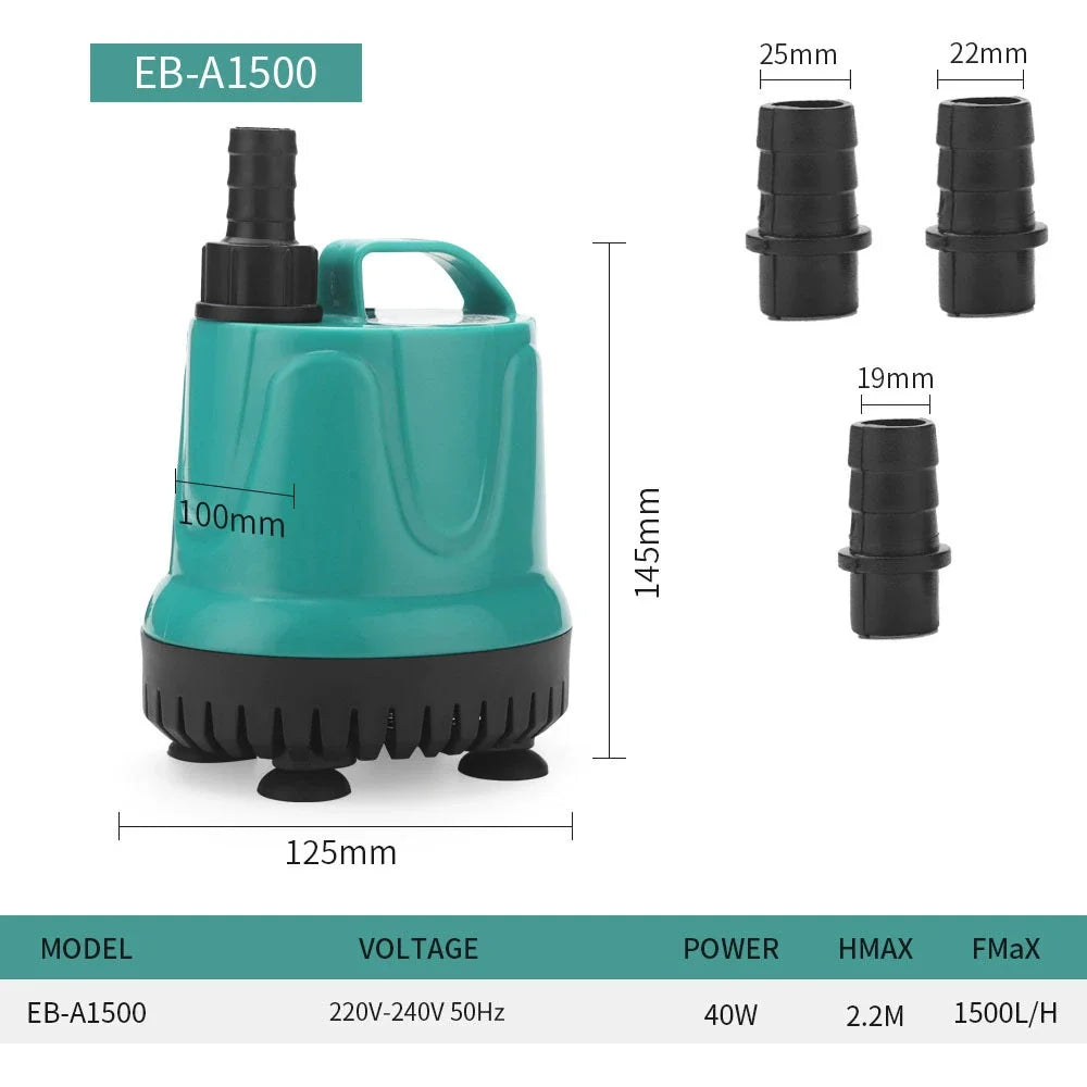 5/8/18/25/40/60/90W Fish Tank Bottom Suction Submersible Pump Bottom Filter Silent Suction Feces Change Pump Multi-function Pump