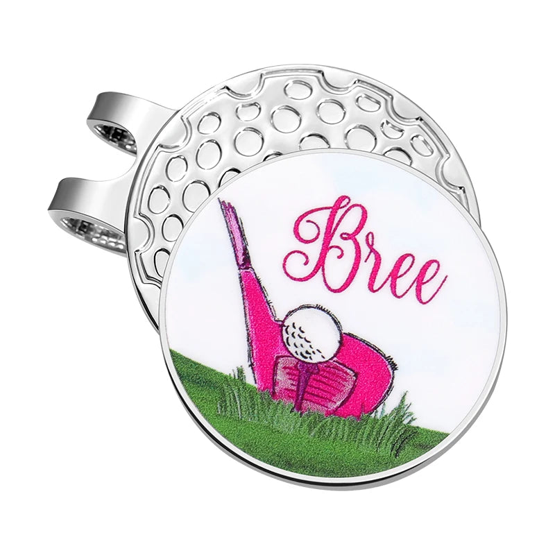 Magnetic Golf Ball Marker Hat Clips Funny Cartoon Print Accessories for Golf Cap Metal Decorative Jewelry Gift for Golf Lover