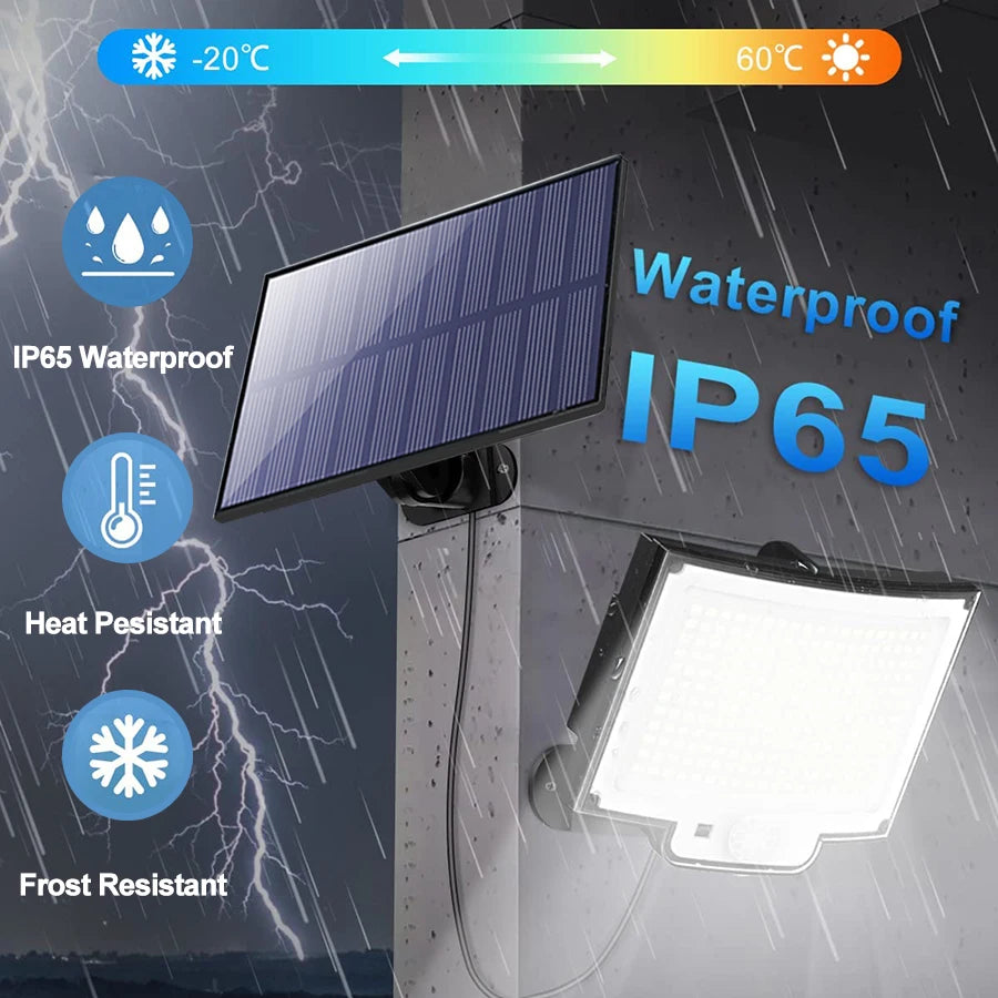 LED Solar Lights 228/328 Outdoor PIR Motion Sensor Wall Lamp IP65 Waterproof Street Light with Remote for Garden Lighting