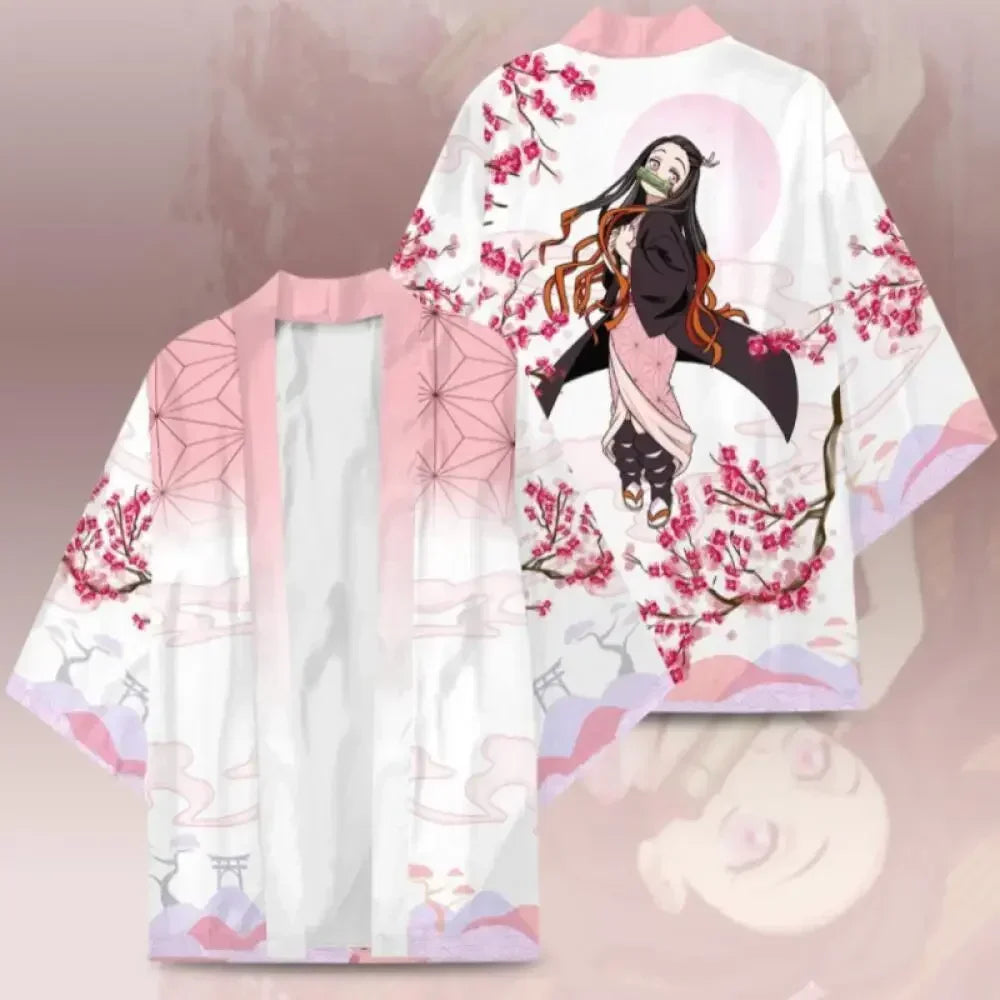 Summer Devil Killer Cosplay Male Japanese Anime 3D Printed Casual Half Sleeved Top Cardigan