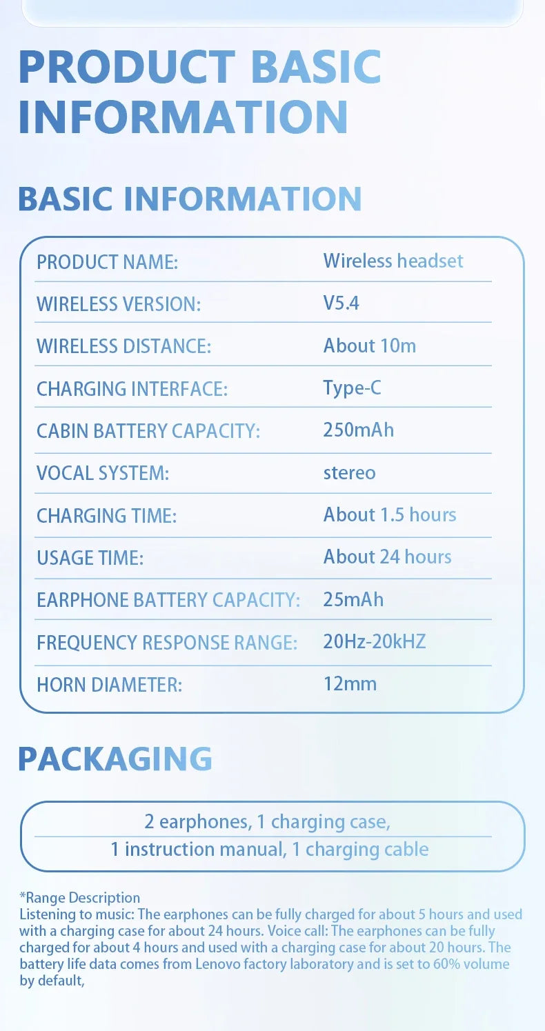 Lenovo EA420 Ear Clip Wireless Earphones TWS 250mAh Lasting Battery Life Bone Conduction Low Latency Headphone NEW for Outdoor