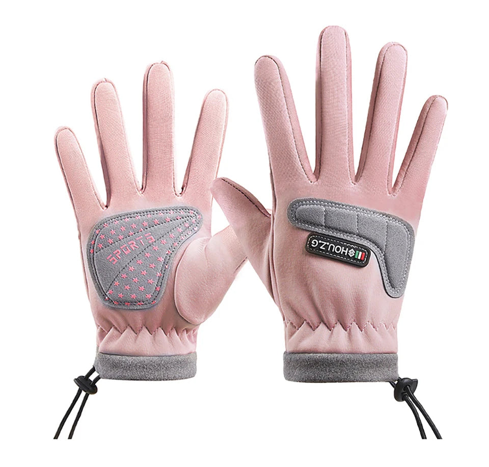GTUBIKE Kids Winter Gloves Thicken Plus Velvet Cycling Riding Mittens Warm Waterproof Children Bicycle Gloves for Boys Girls