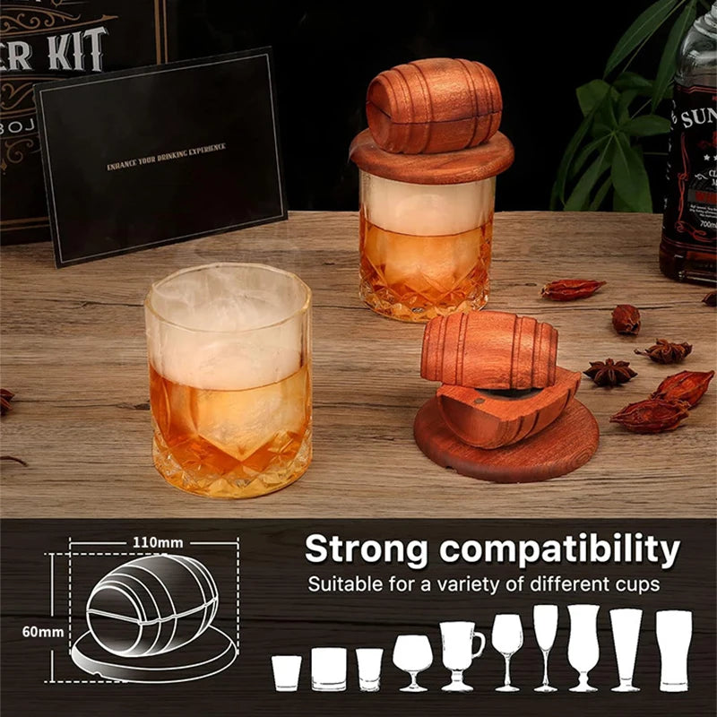 Cocktail Smoking Set Collection Supply Chain Multi-Style WhiskeyWooden Smoked Hood Smoker Cocktail Accessories Kitchen Bar Tools
