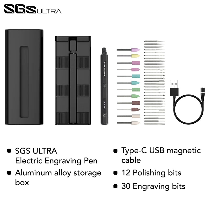 ARROWMAX SGS Engraving Pen Cordless Rotary Tool Kit Electric Mini Grinder with 42 Bits for Crafts Metal Wood Glass Carving