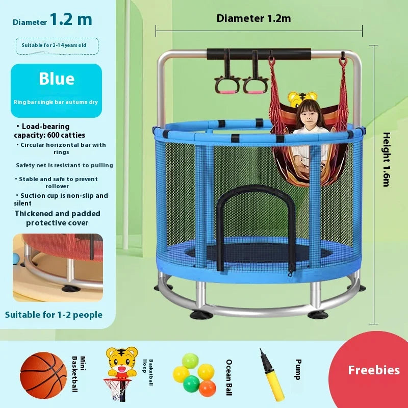 Children's Indoor Trampoline Home Use Jumping Bed 3-10 Years Old Household Trampoline Fun Fitness Exercise for Kids