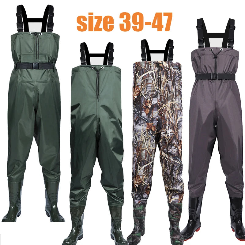 Fishing Chest Waders Breathable Waterproof Foot River Wader Pants For Men And Women Pants Adult Set Waterproof Overalls Trousers
