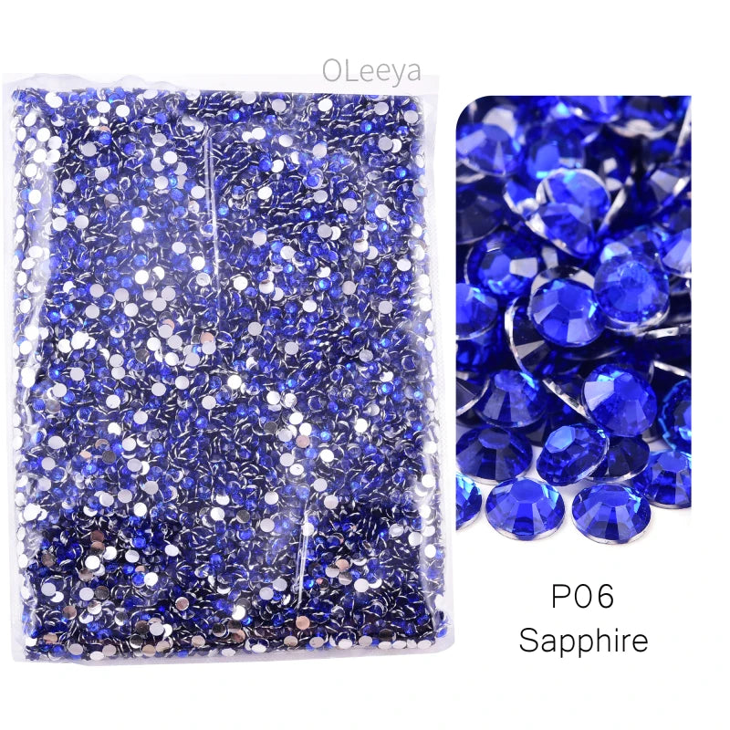 Oleeya Wholesale Flatback Silver bottom Resin Cтразы Non hotfix Rhinestones in Big Package Glitter Crystals and Strass For 네일파츠