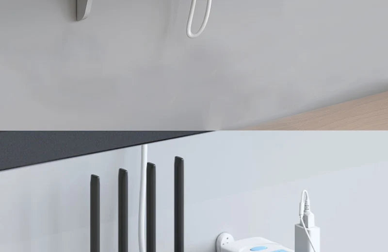 Wall Mount Floating Shelf with Hook Router Camera Power Strip Projector Set Top Box Hanging Storage Holder Home Office Organizer