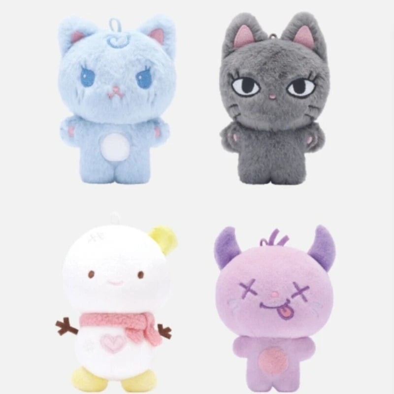 10cm Kpop DRAMA KARINA Same Plush Ning Winter Cartoon Cute White Snow Man Soft Animals Dolls Keychains Key Rings Bag Pendants