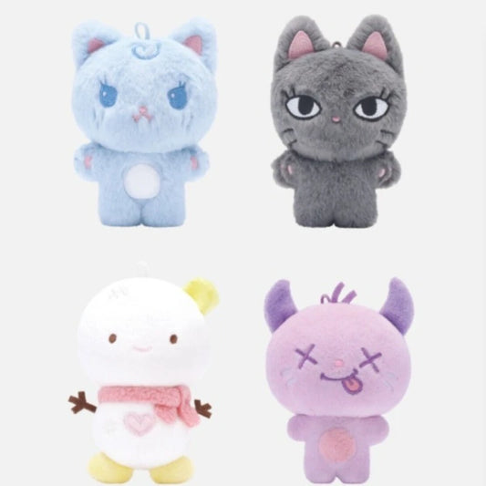 10cm Kpop DRAMA KARINA Same Plush Ning Winter Cartoon Cute White Snow Man Soft Animals Dolls Keychains Key Rings Bag Pendants