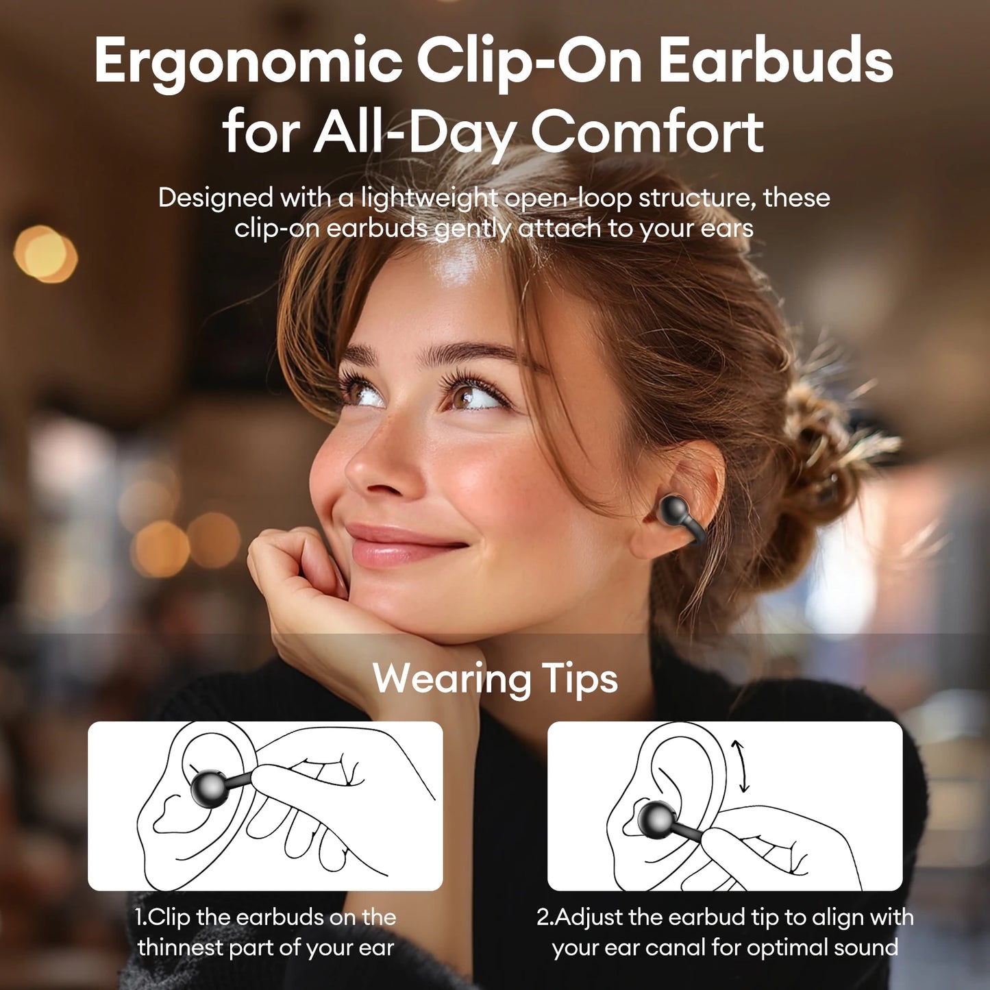 Lenovo Open Ear Wireless Earbuds Bluetooth 6.0 Comfort Clip On Gaming Sports Earphones LED Digital Power Display RS119 Pro