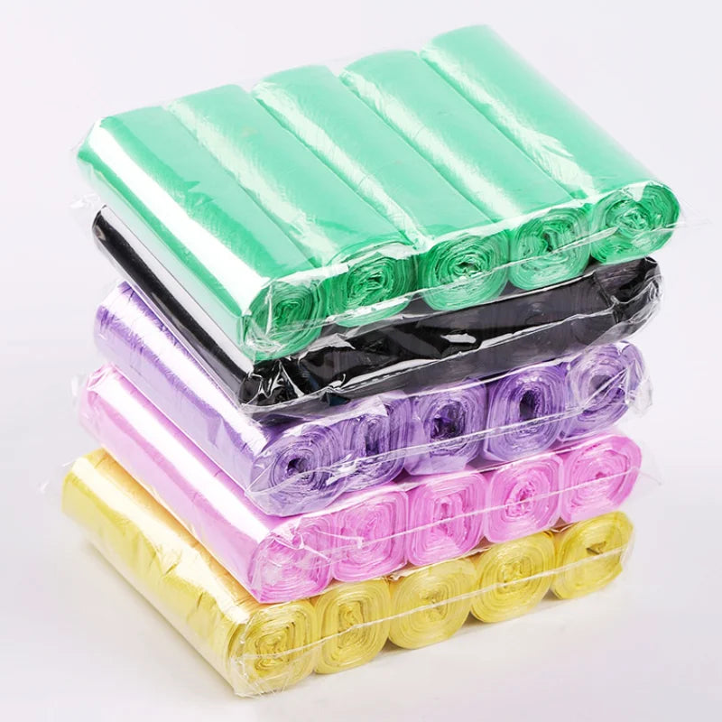 5 Rolls/pack Household Disposable Trash Pouch Small Trash Bags Kitchen Storage Garbage Bags Cleaning Waste Bag Plastic Bag