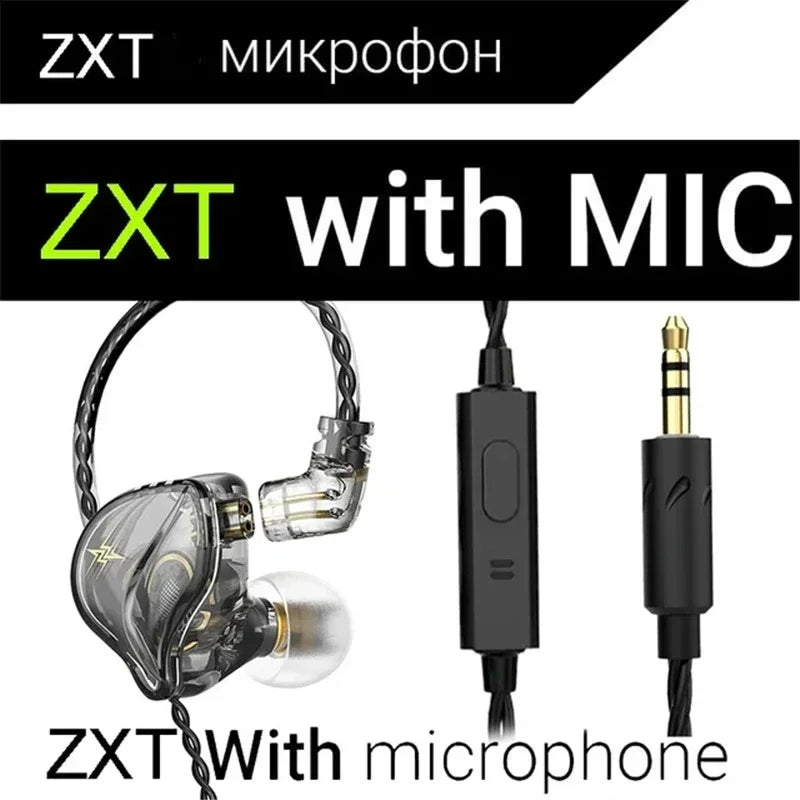 QKZ CK5 FiLe Wired Earphone with Microphone HiFi Music Earphone Professional Gaming And Sports Noise Cancelling Headphones