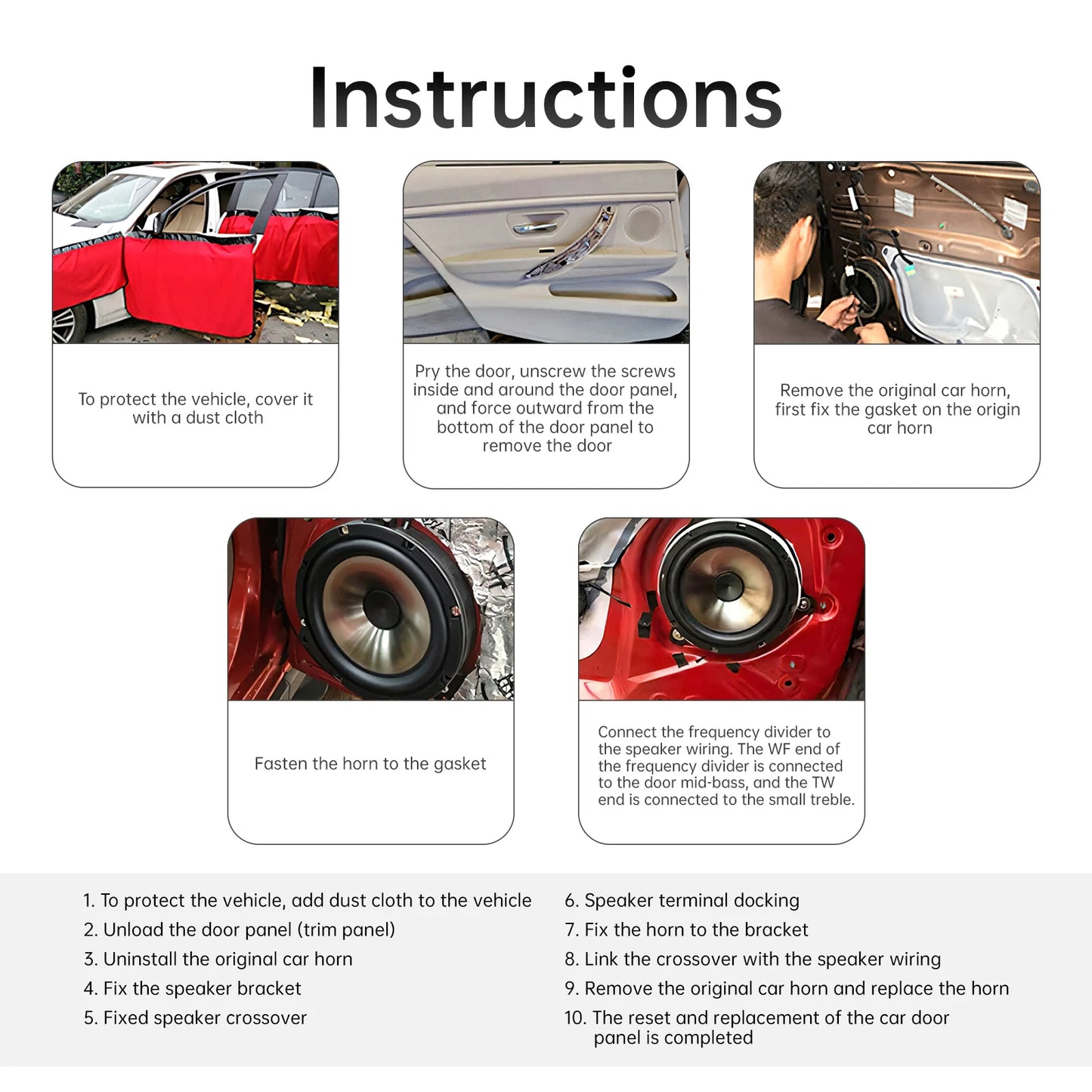 1 Piece 6.5 Inch Car Speakers 600W 2-Way Vehicle Door Subwoofer Audio Stereo Full Range Frequency Automotive Speakers for Car