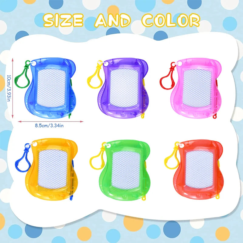 6/12PCS Magnetic Drawing Board Erasable Writing Pad Mini Keychain Kids Birthday Party Favors for guest Pinata Goodie Bag Filler