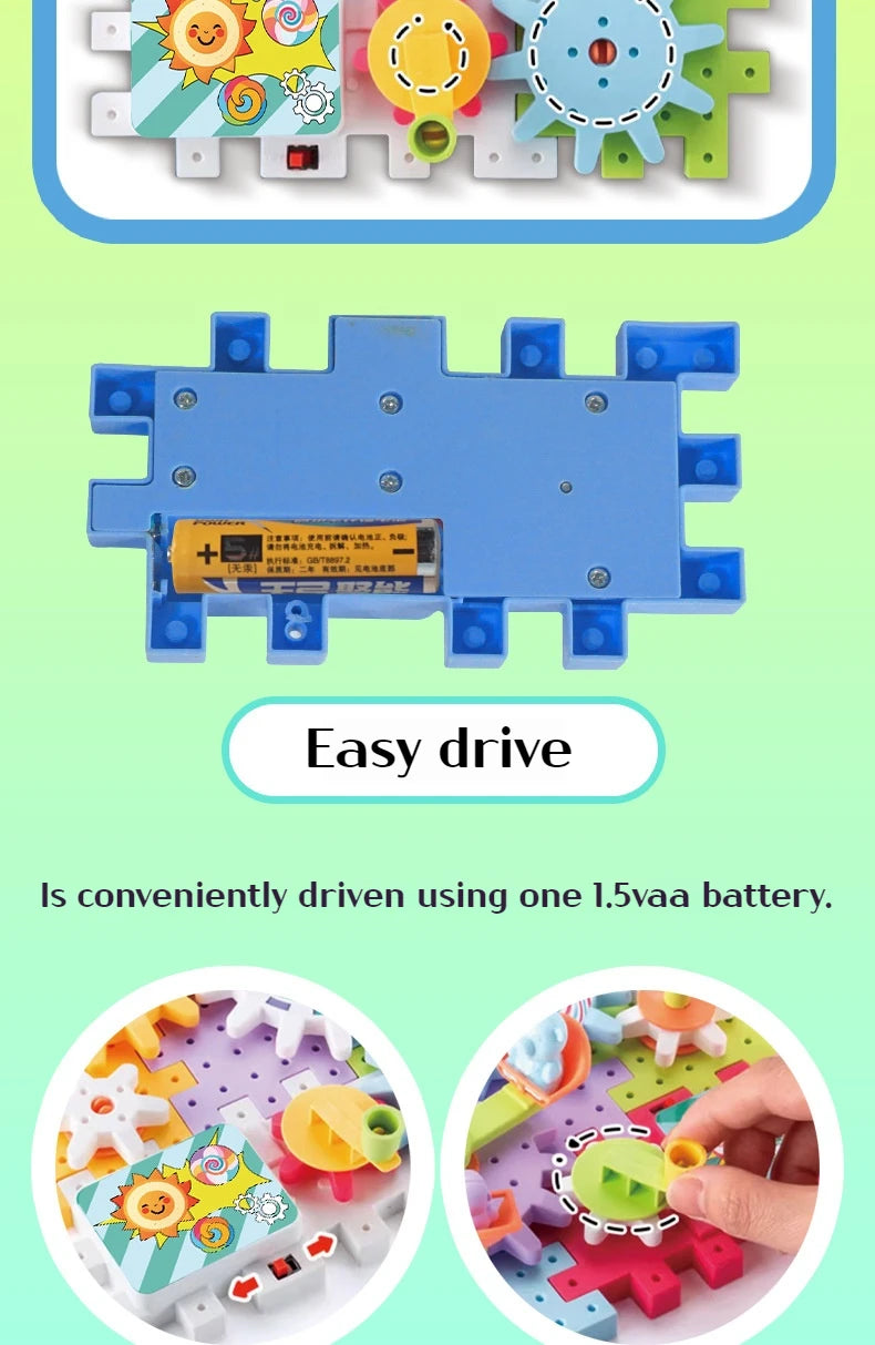 Hot 83-263 PCS Electric Gears 3D Puzzle Model Building Kits Plastic Brick Blocks Educational Toys For Kids Children Xmas Gifts