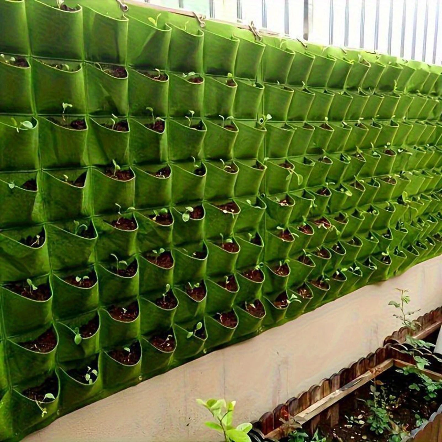 Hanging Plant Grow Bags Vertical Wall Mounted Planter For Outdoor And Indoor Use Felt Material Space-saving Design For Gardening