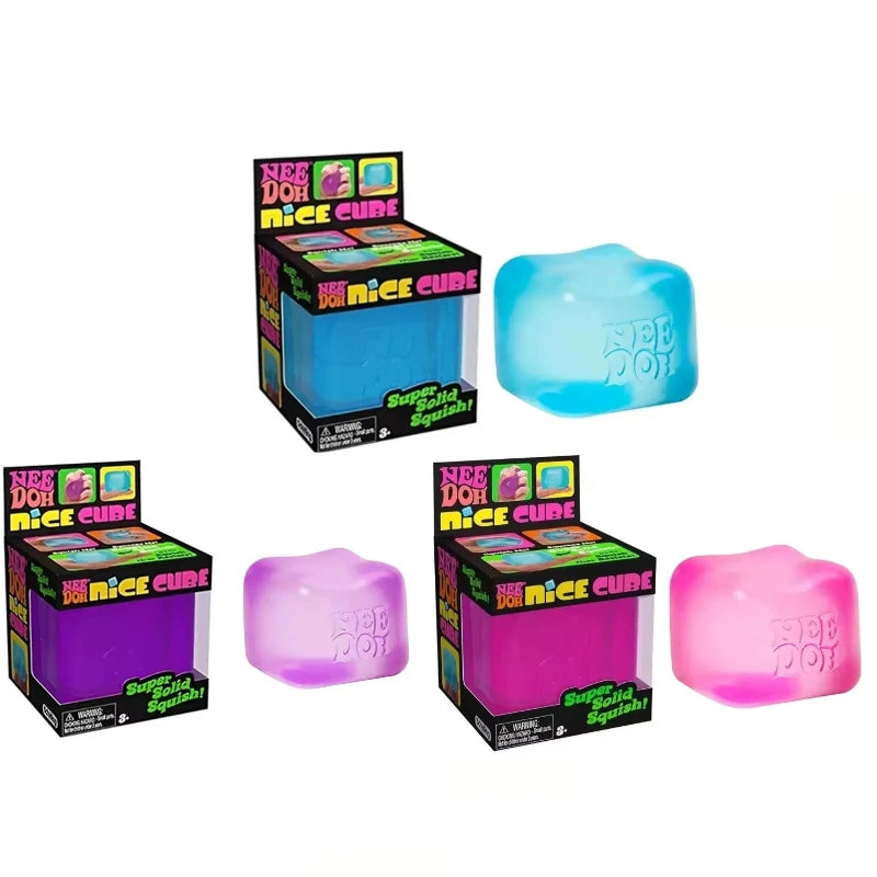 NEW Trending Nee Doh Jellyfish & Cube Squish Toy - Soft Jelly Squeeze Stress Relief Fidget, Sensory NeeDoh for Kids & Adults @！