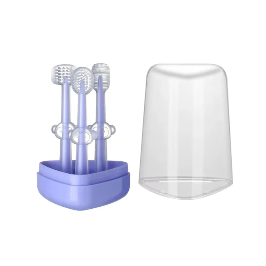 Baby Silicone Toothbrush 3d Wrapped Teeth Tongue Massage Brush Gently Cleans Milk Stains For Training Brush Teeth Child