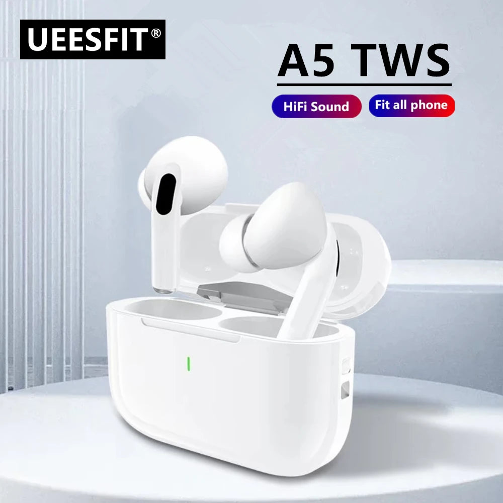 UEESFIT A5 TWS Wireless Bluetooth Earphones Noise Cancelling ANC Earbuds Sports Headphones HiFI Stereo Sound Headset With Mic
