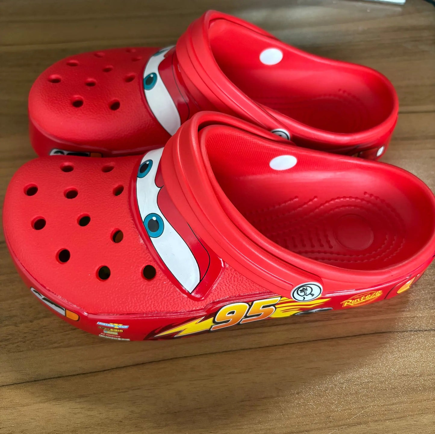 2026 Mcqueen Cartoon Slippers - Waterproof Eva Outdoor Sandals With Breathable Holes, Adult Casual Beach Shoes