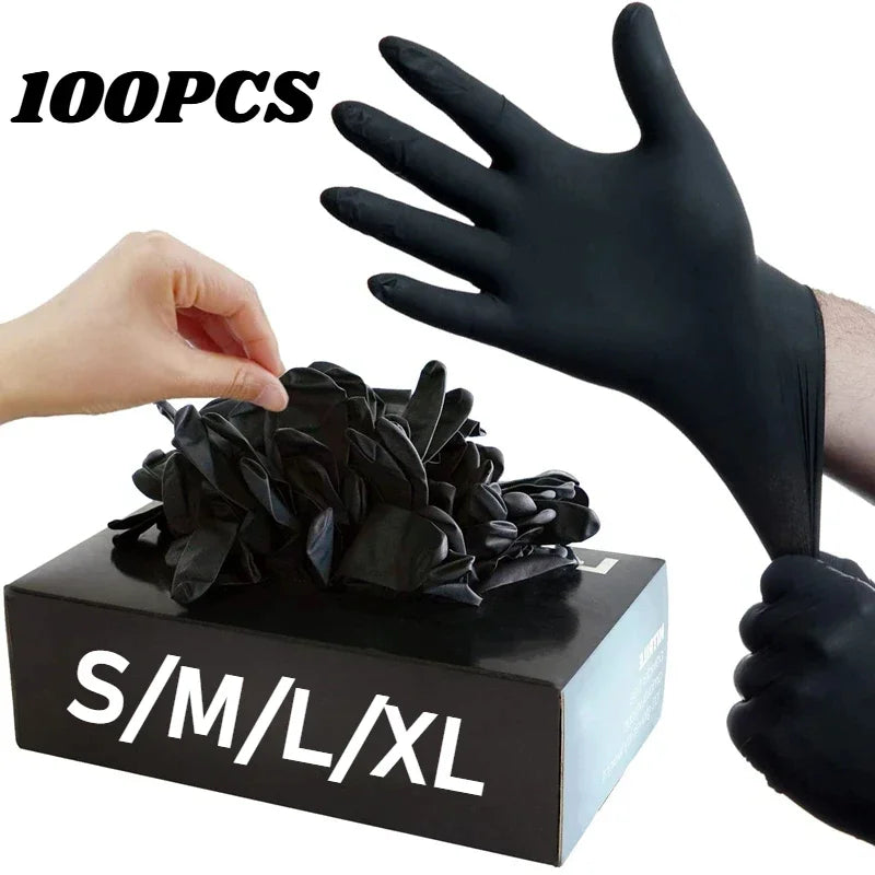 Heavy Orange Disposable Nitrile Extra Thick Gloves 8.5 Mil -Powder-Free Puncture-Resistant Protection-Diamond-Texture Work Glove