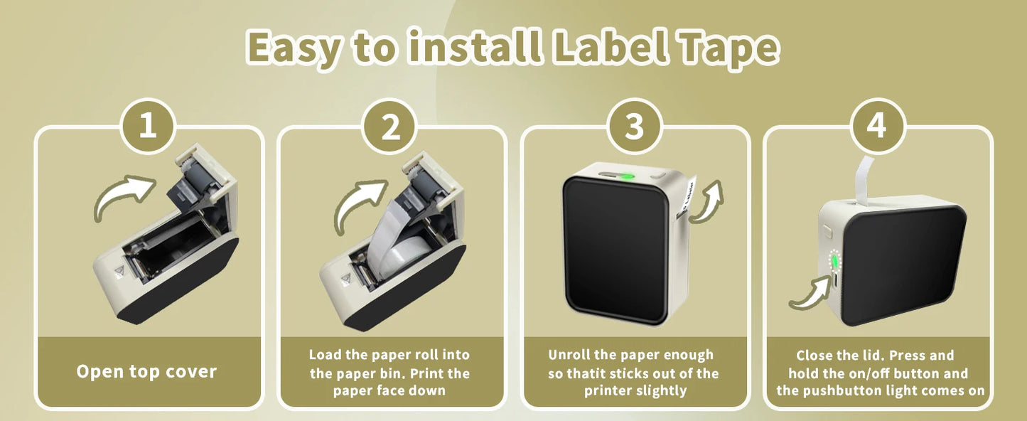 Marklife P15 Mini Portable Label Printer Smart Pocket Printer Thermal Adhesive Sticker Labeling Machine ot 3PK Label Paper NoInk