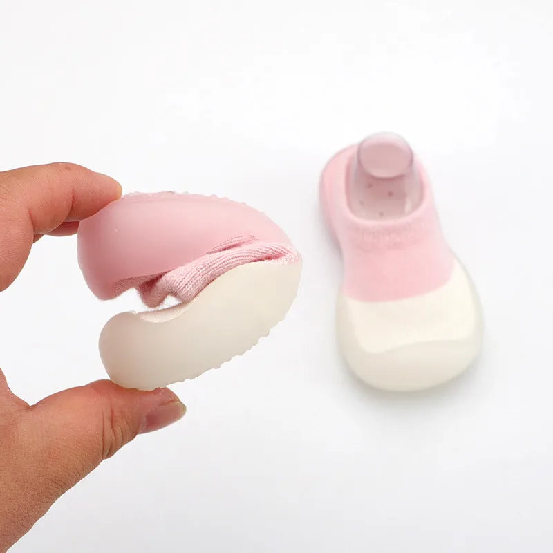 Baby Shoes Toddler First Walkers Infant Boys Girls Kids Rubber Soft Non-Slip Sole Floor Barefoot Casual Shoes Knit Booties