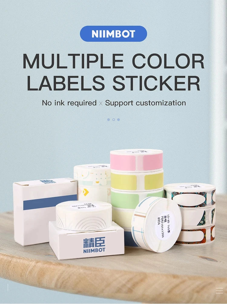 Niimbot D11/D101/D110 Mini Portable Printer White Tape Sticker Papers Waterproof  Anti-Oil No Glue Thermal Label Printer New