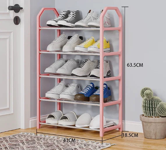 5-Tier Dustproof Shoe Rack, Easy Assembly Footwear Storage Shelf for Home Entryway Dorm Apartment
