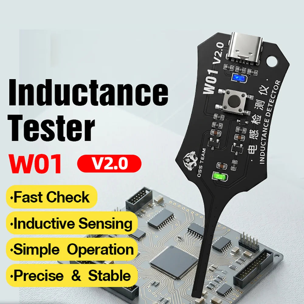 Type-C Inductance Tester Electromagnetic Non-Contact Fault Detection for Phones PCB Motherboard Repair Diagnostics Tool