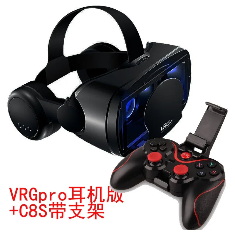 VR Glasses Virtual Reality 3D VR Glasses Google Cardboard Headset for Use with Smartphone Android Virtual Glasses with Gamepad