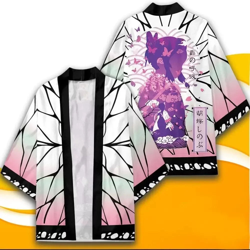 Summer Devil Killer Cosplay Male Japanese Anime 3D Printed Casual Half Sleeved Top Cardigan