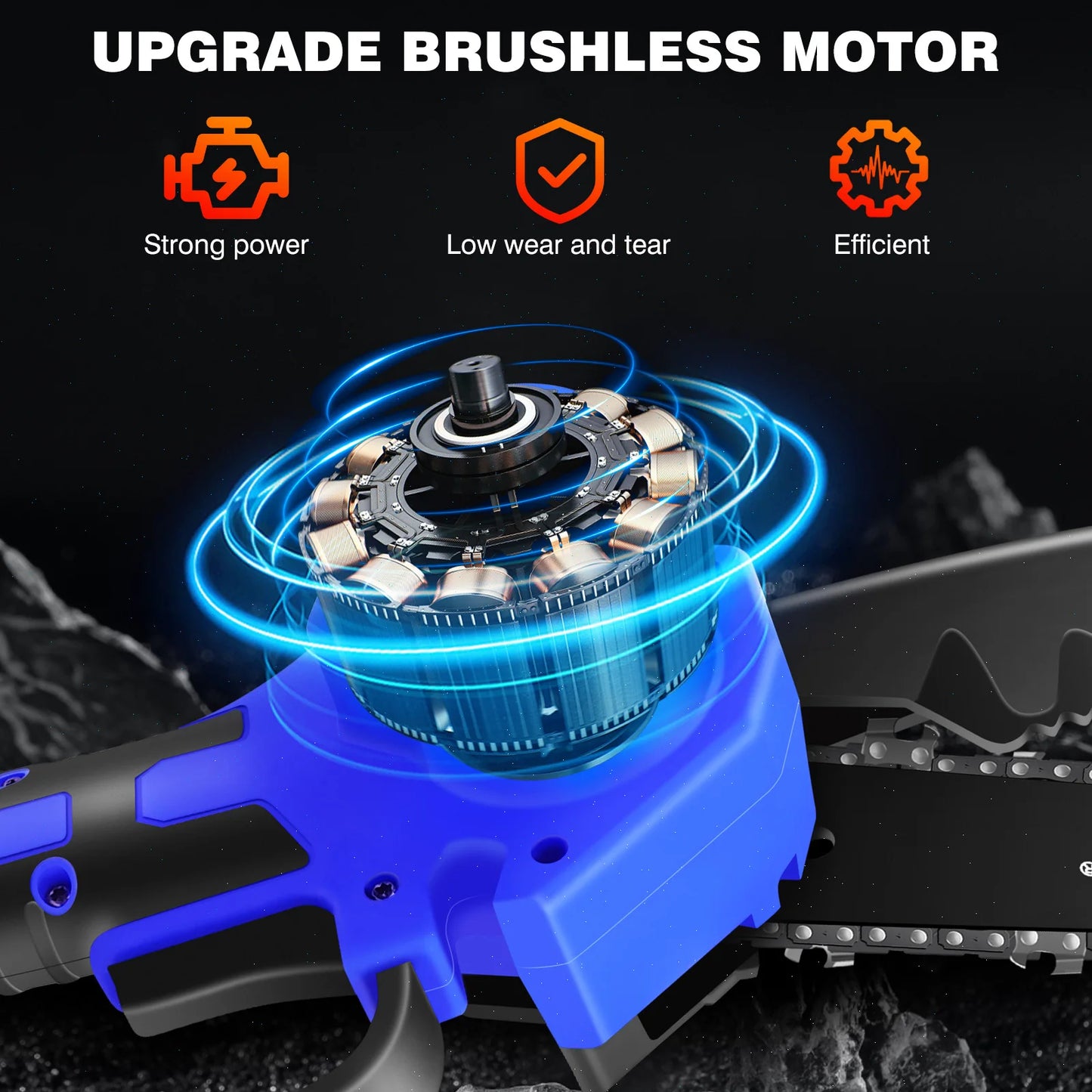 21V 6 Inch Mini Cordless Chainsaw Electric One-Hand Saw Wood Cutter for Wood Cutting Tree Trimming (1 Battery and Charger)