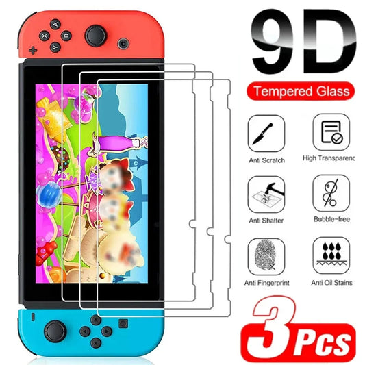 1/2/3PCS 9H Tempered Glass Screen Protector Compatible-Nintendo Switch OLED/ NS Hard Protector Film for Switch Lite Game Console