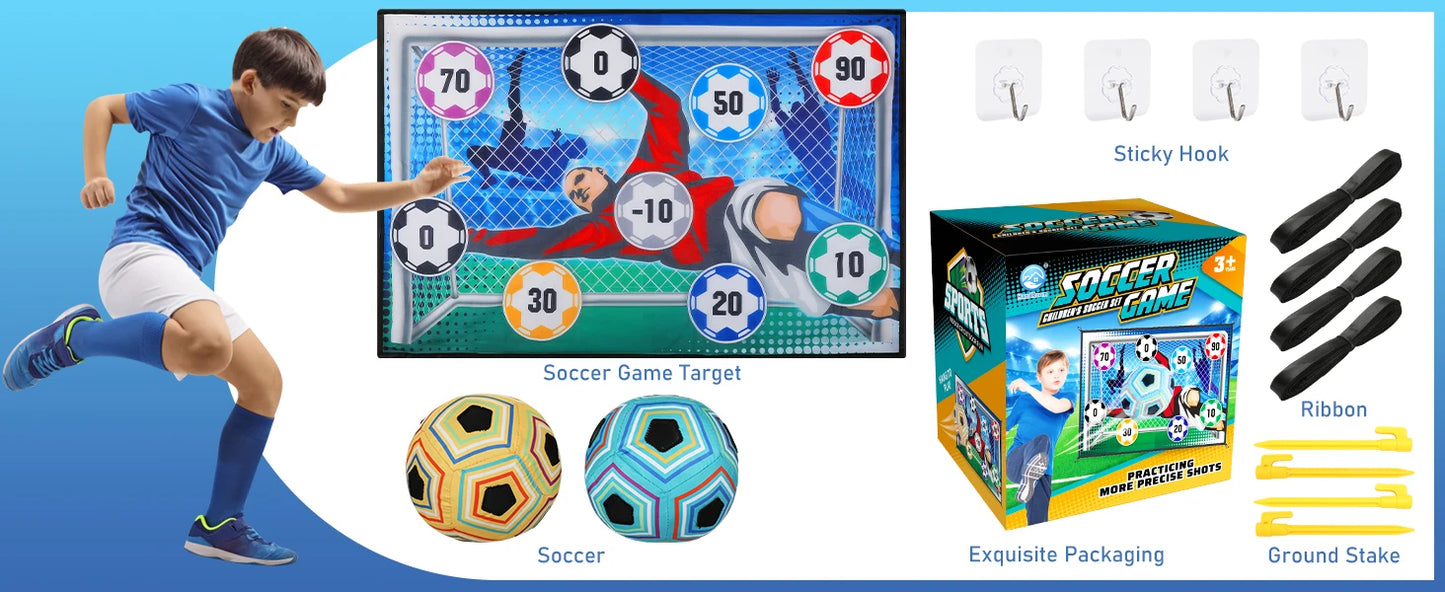 VATOS Football Soccer Sticky Goal Toy Shooting Score Practice Indoor Outdoor Sport Game Penalty Free Kick Training For Boys Gift
