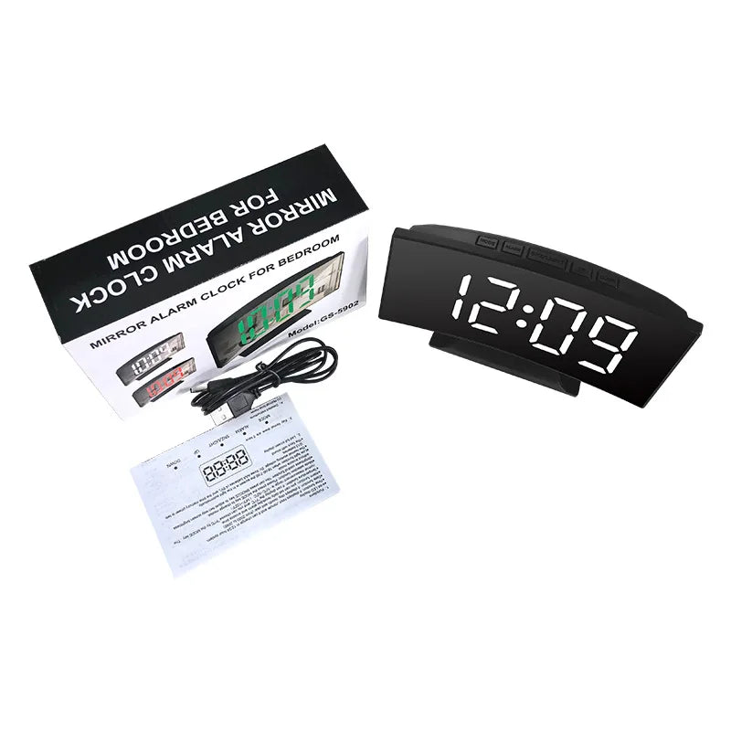 Latest Digital Clock LED Alarm Clock Bedroom Electronic Desktop Clock With Temperature Display Adjustable Brightness 12/24 Hours