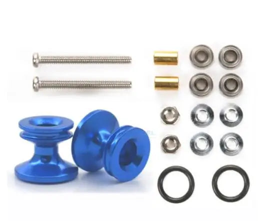 2pcs 15418 13-12mm Aluminum Alloy Guide Rollers 15461/15426 2023Jcup 95160 19mm Roller With Rubber Ring Tamiya Mini 4WD Homemade