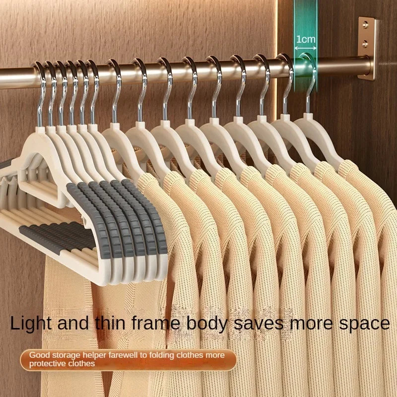 10PCS Anti Slip Hanger Household Clothes Hanger Plastic Non Marking and Anti Slip Hanger Clothing Rack Drying Rack for Clothes