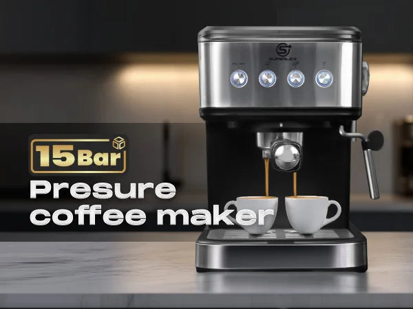 SUPERLEX Semi Automatic Italian Coffee Machine 1100W Pressure High-pressure Extraction and Milk Froth Two in One Coffee Machine