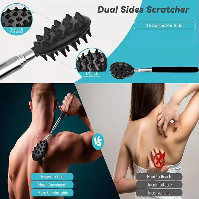 Cactus Telescopic Back Scratcher Ergonomic Back Scratchers Extendable Metal Claw Design Stocking Stuffers Hand Massager Backslap