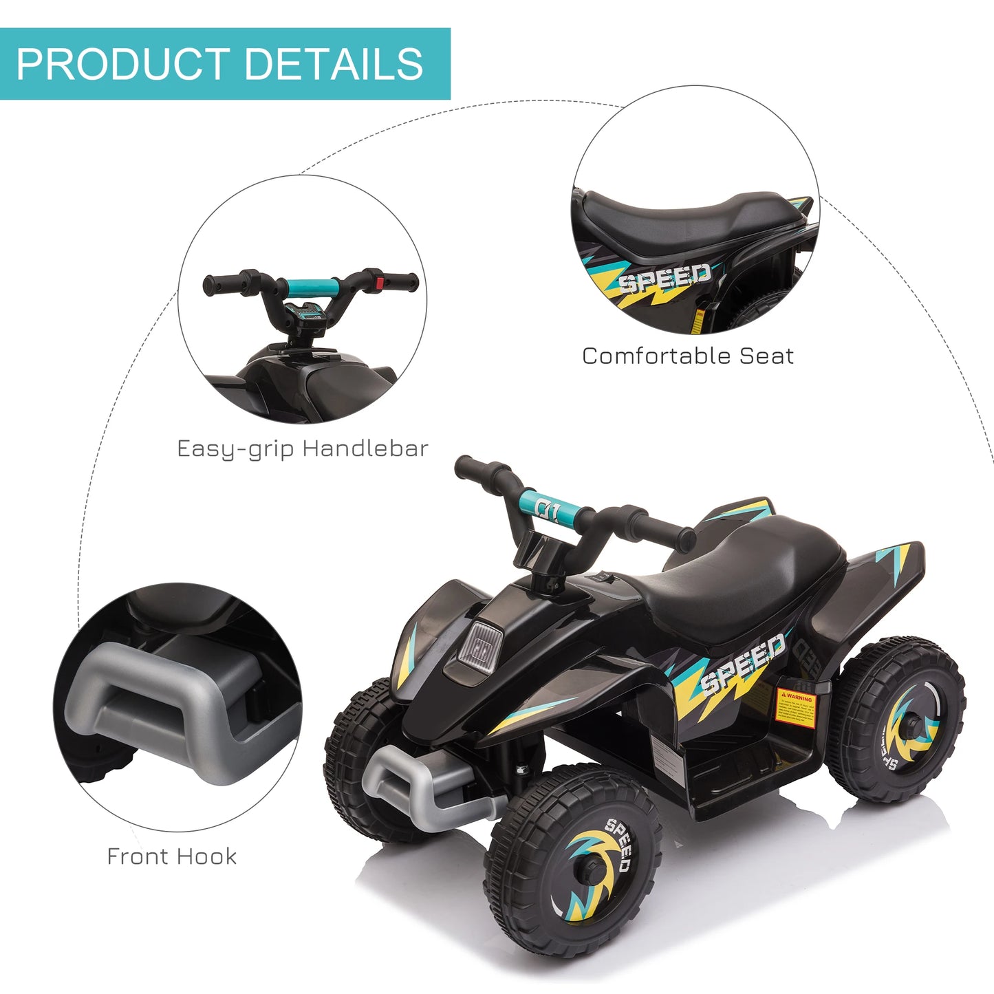 HOMCOM 6V Kids Electric Ride on Car for 18-36 Months Toddlers